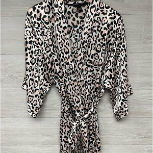 | Victoria’s Secret | leopard silk robe. Size S.